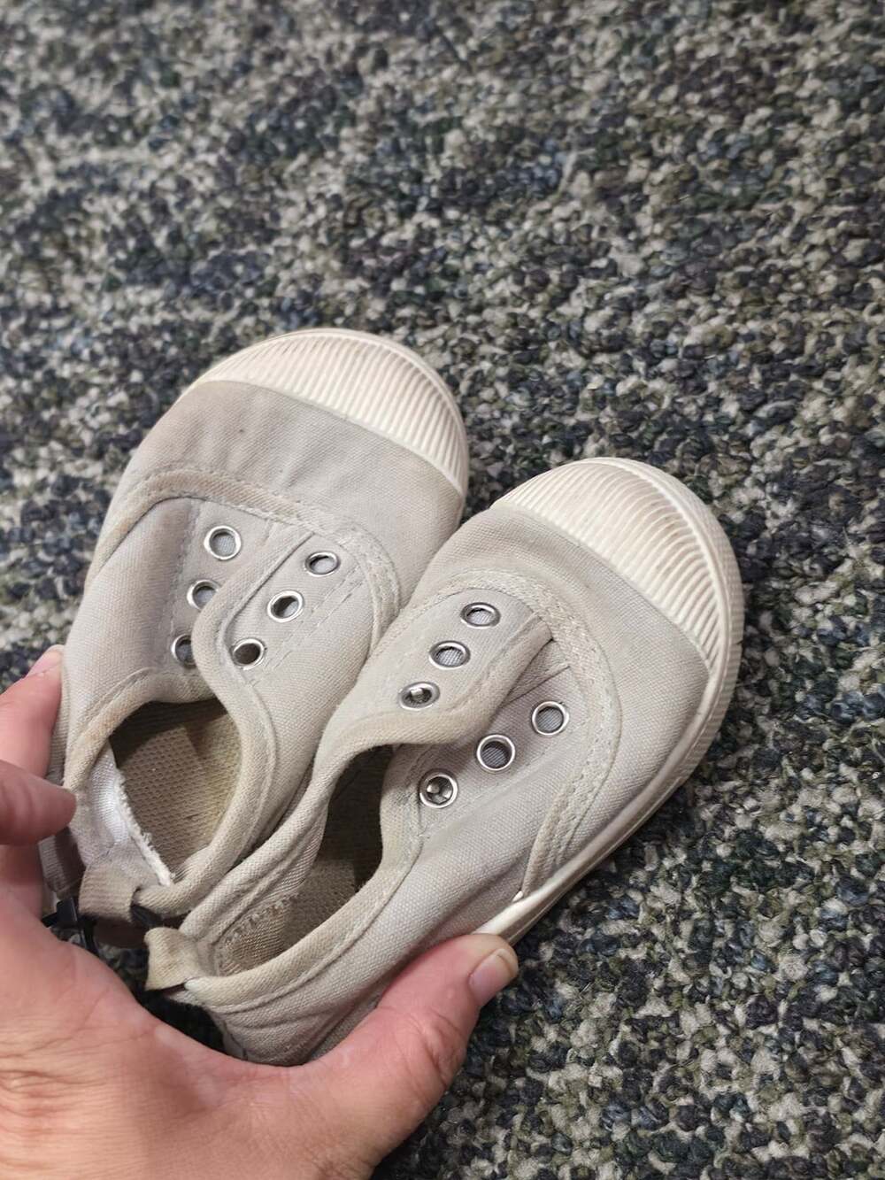 Cienta Canvas Sneaker Size 23 Beige Slip On